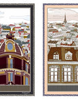 Paris Rooftops Charcoal DOUBLE SIDED