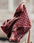 Fringed Monogram Burgundy