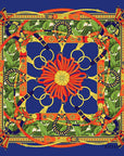 Leaves and Tassels Blue 90cm